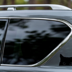 Cat - Peeking - Vinyl Decal - Black
